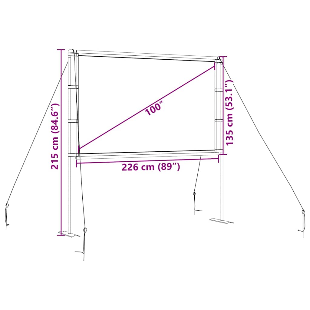 Projektionsduk med Stativ 100 Tum 16:9