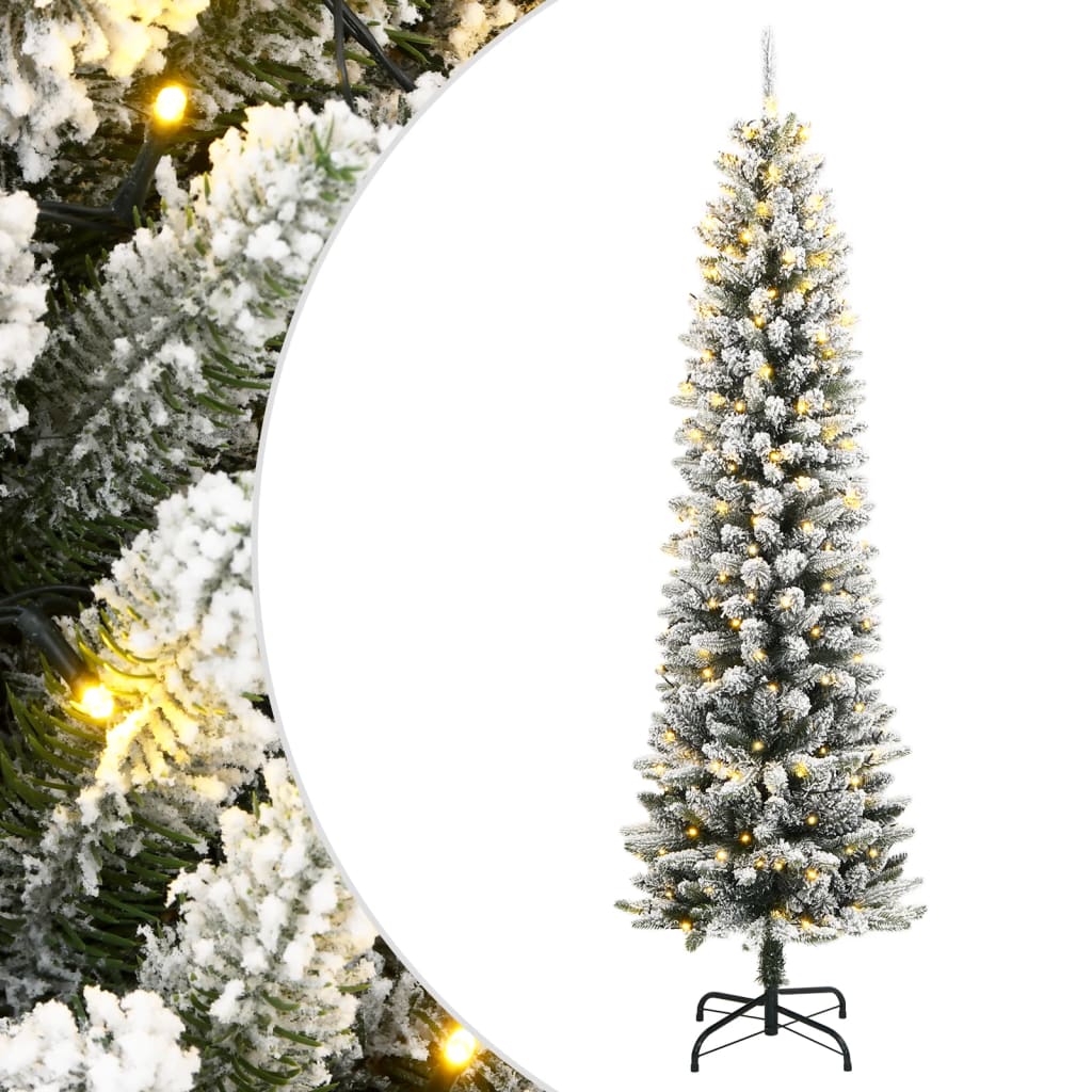 Plastgran med 300 LEDs och snö