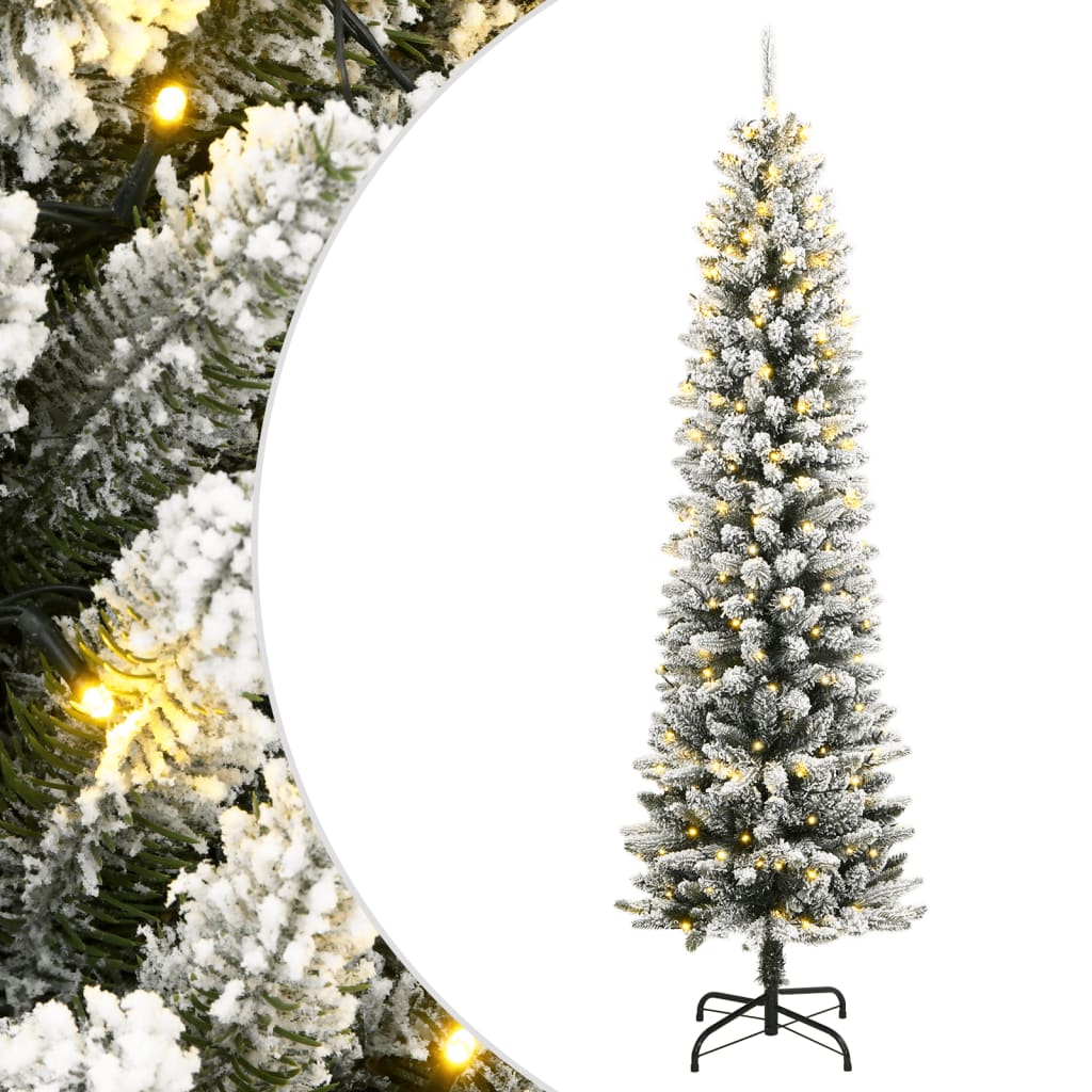 Plastgran med 300 LEDs och snö