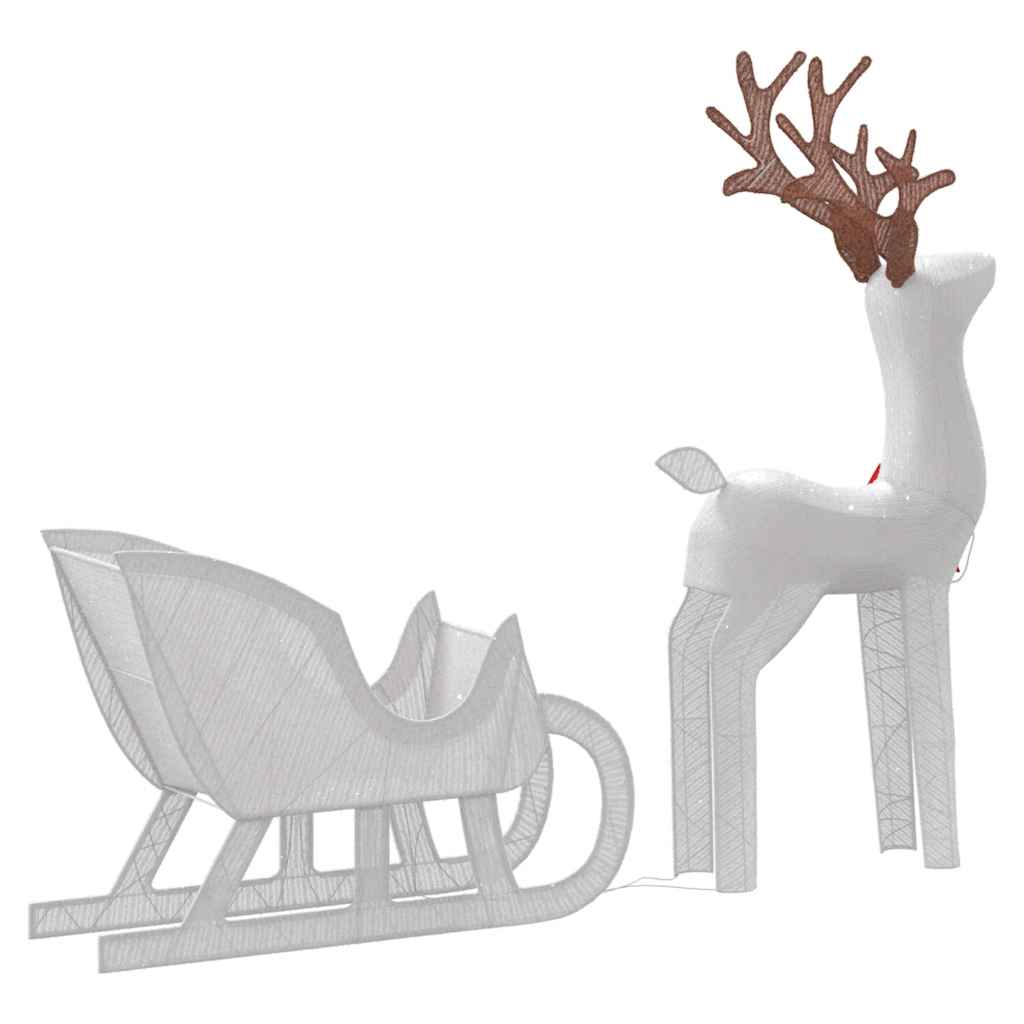 Juldekorationer Renar&släde Kallvit
