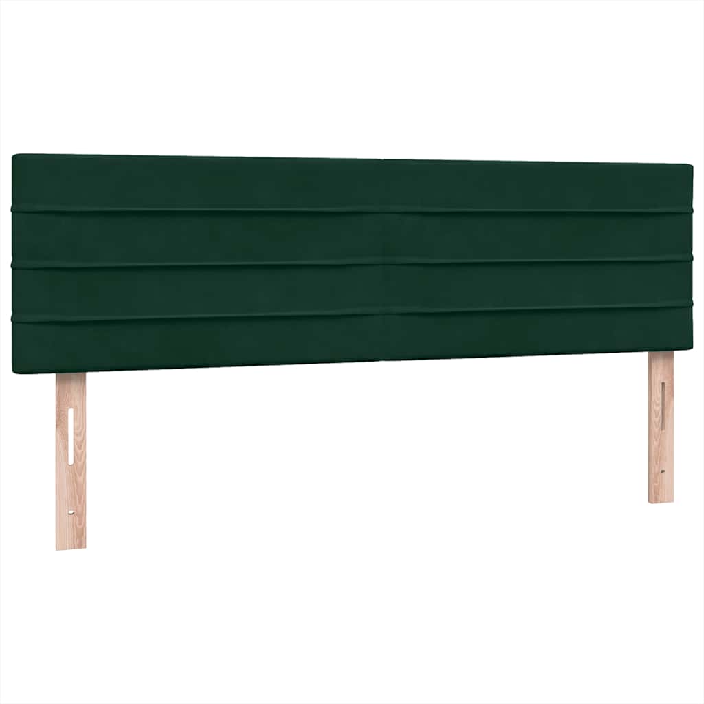 Resårsäng Med Madrass Och LED Mörkgrön