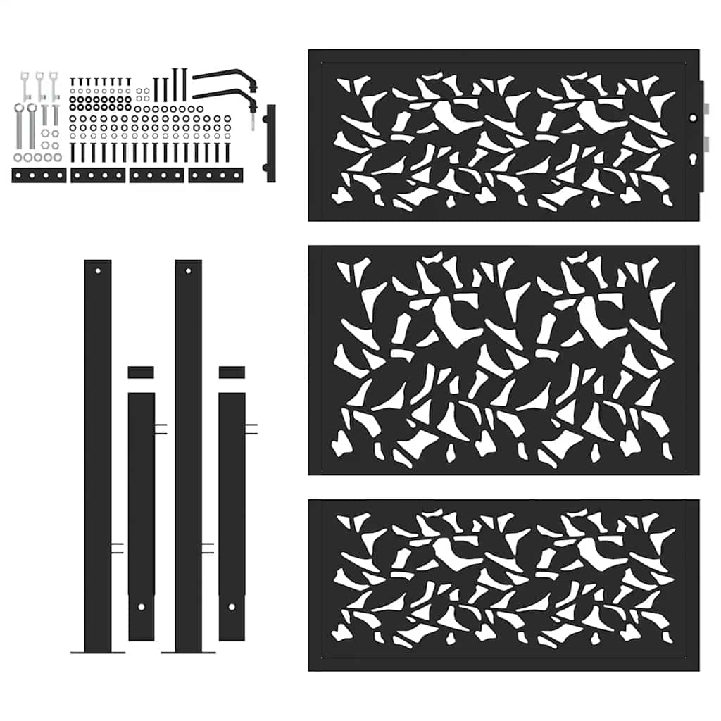 Trädgårdsgrind Stålbladsdesign