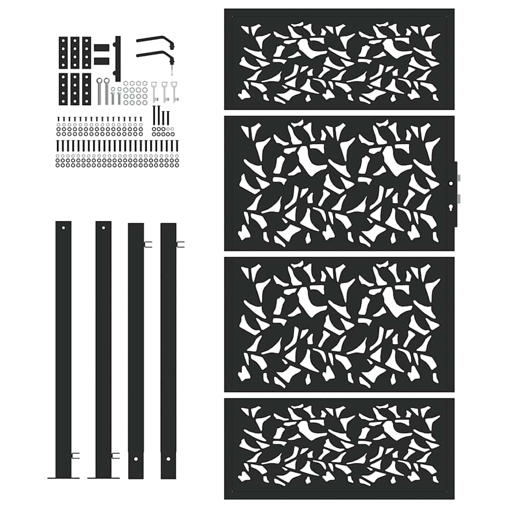 Trädgårdsgrind Stålbladsdesign