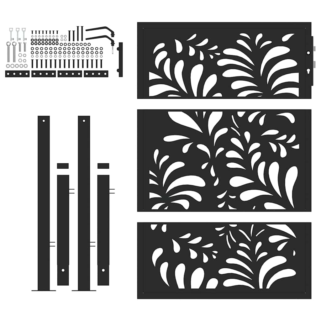 Trädgårdsgrind Stålvågdesign