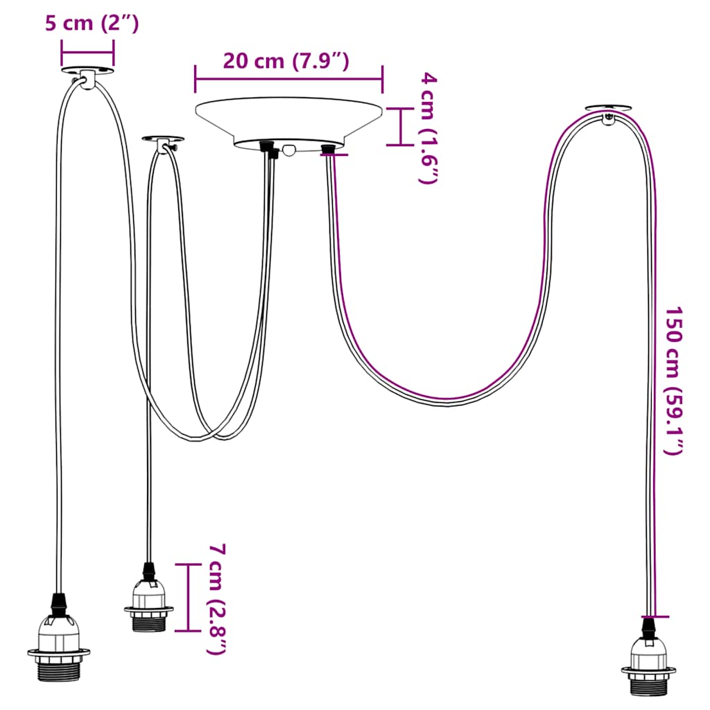 Taklampa Med 3 Lamphållare E27