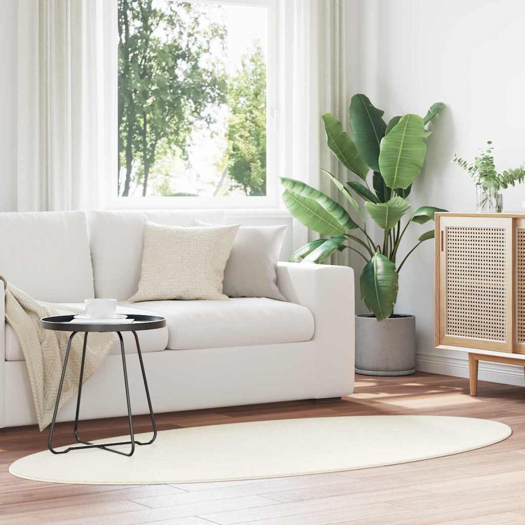 Områdesmattor Oval Huarte Kräm 100%