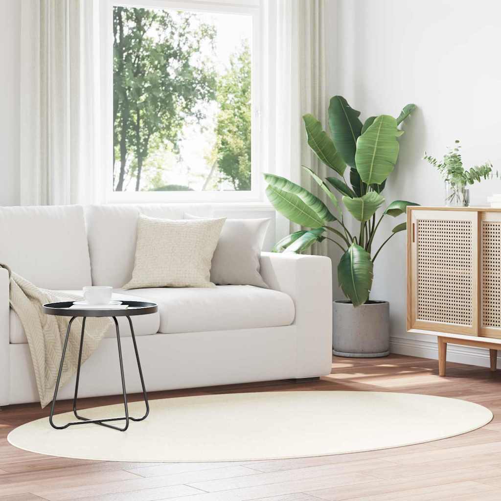 Områdesmattor Oval Huarte Kräm 100%