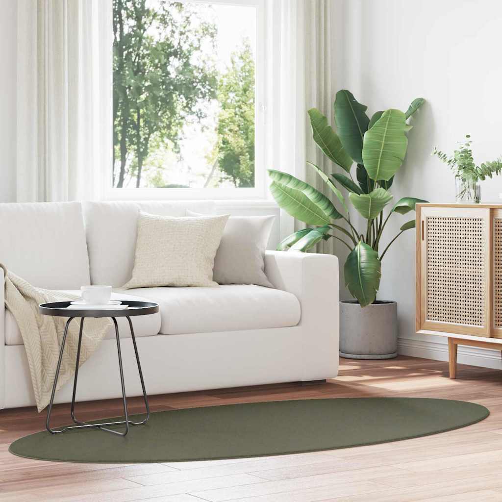 Områdesmattor Oval Huarte Skogsgrön 100%