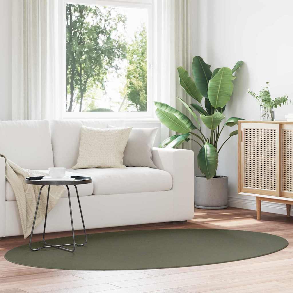 Områdesmattor Oval Huarte Skogsgrön 100%