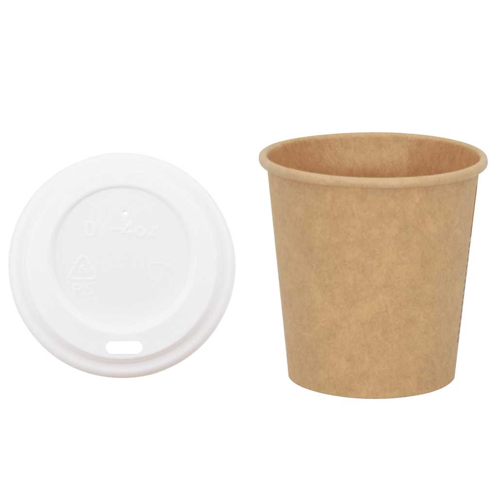 Kaffekoppar i Papper med Lock 4oz 100ml