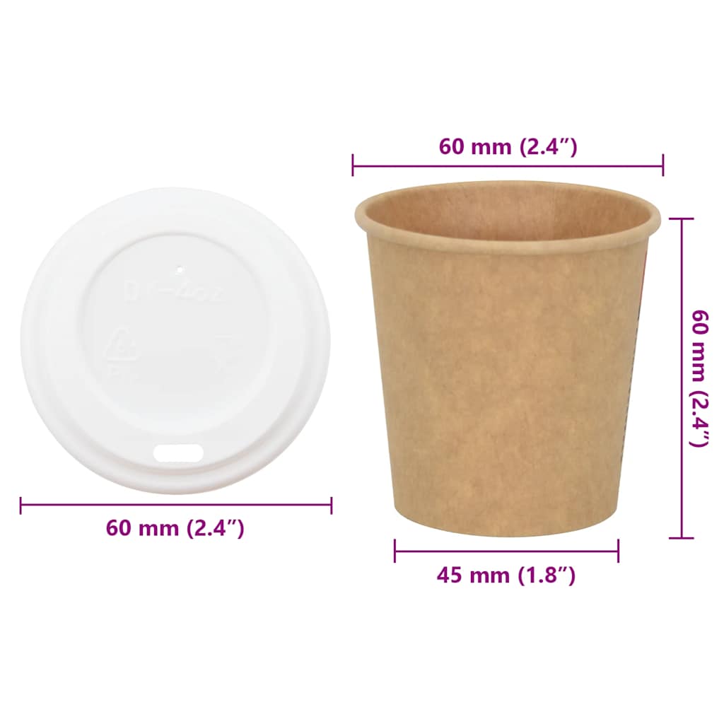 Kaffekoppar i Papper med Lock 4oz 100ml