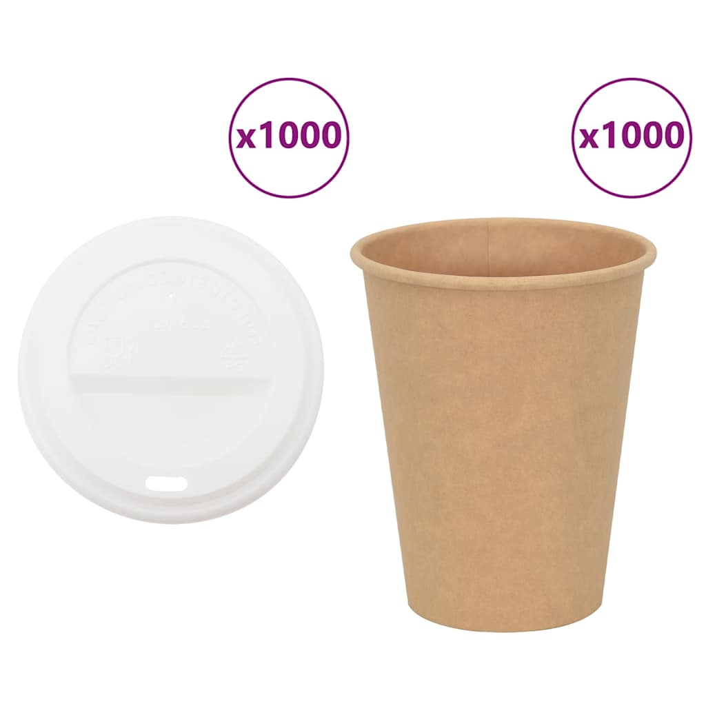 Kaffekoppar I Papper Med Lock 1000 St 12oz 300ml