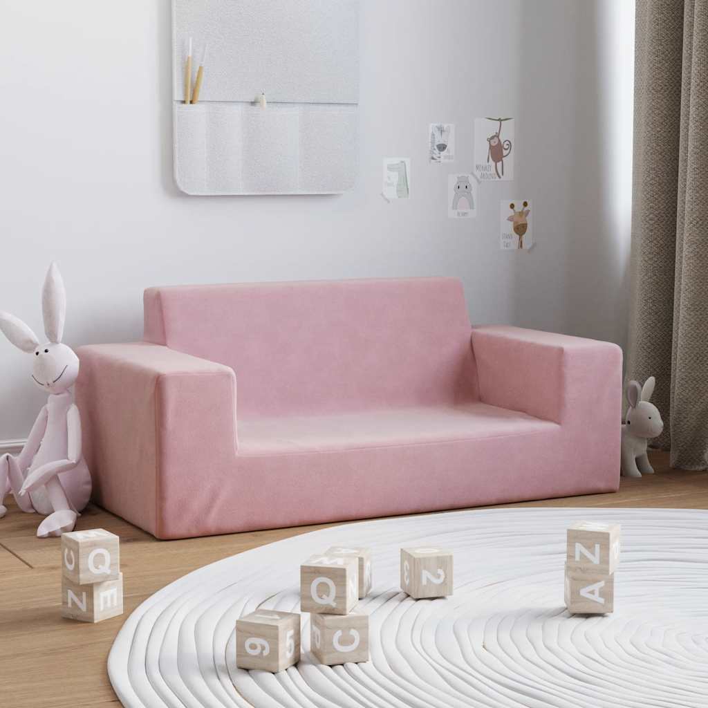 Barnsoffa 2-sits Mjuk Plysch