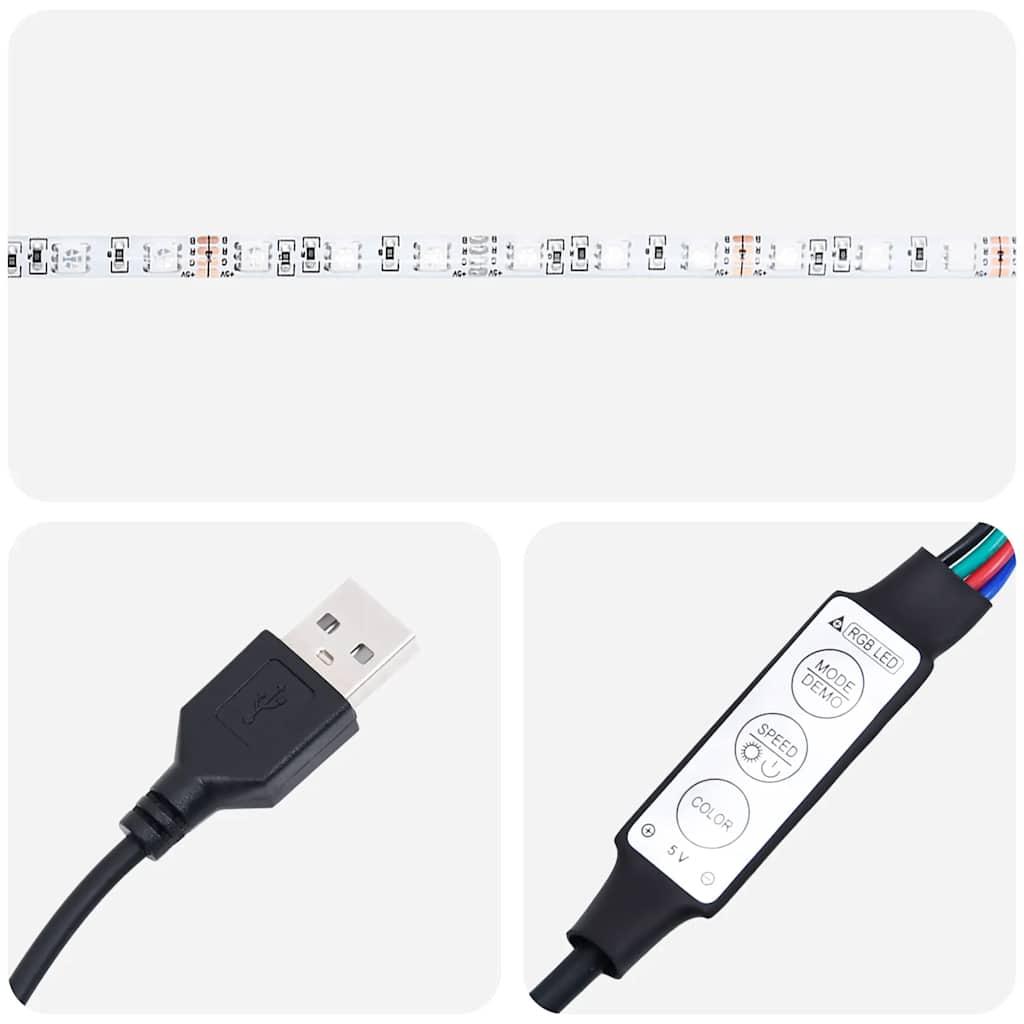 TV-bänk Med LED-lampor