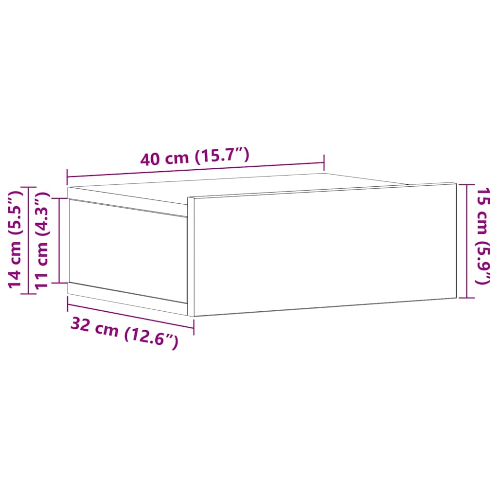 Flytande Nattduksbord 2 St