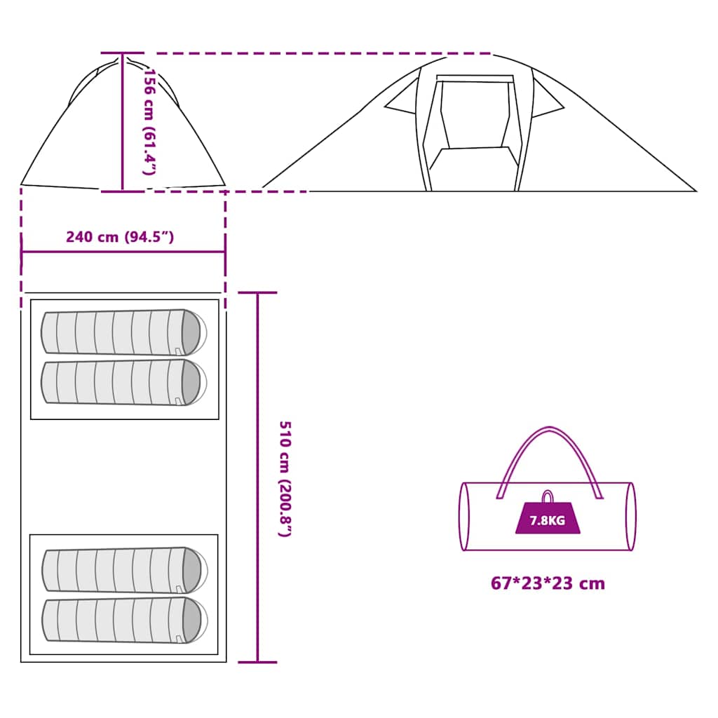 Tunnel Tält Tak Lagring Taffeta