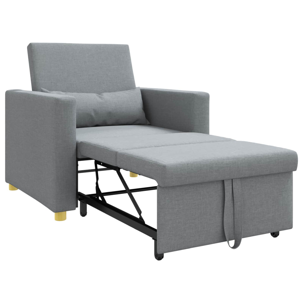 Utdragbar Soffbed Enkel Hjul Ljusgrå