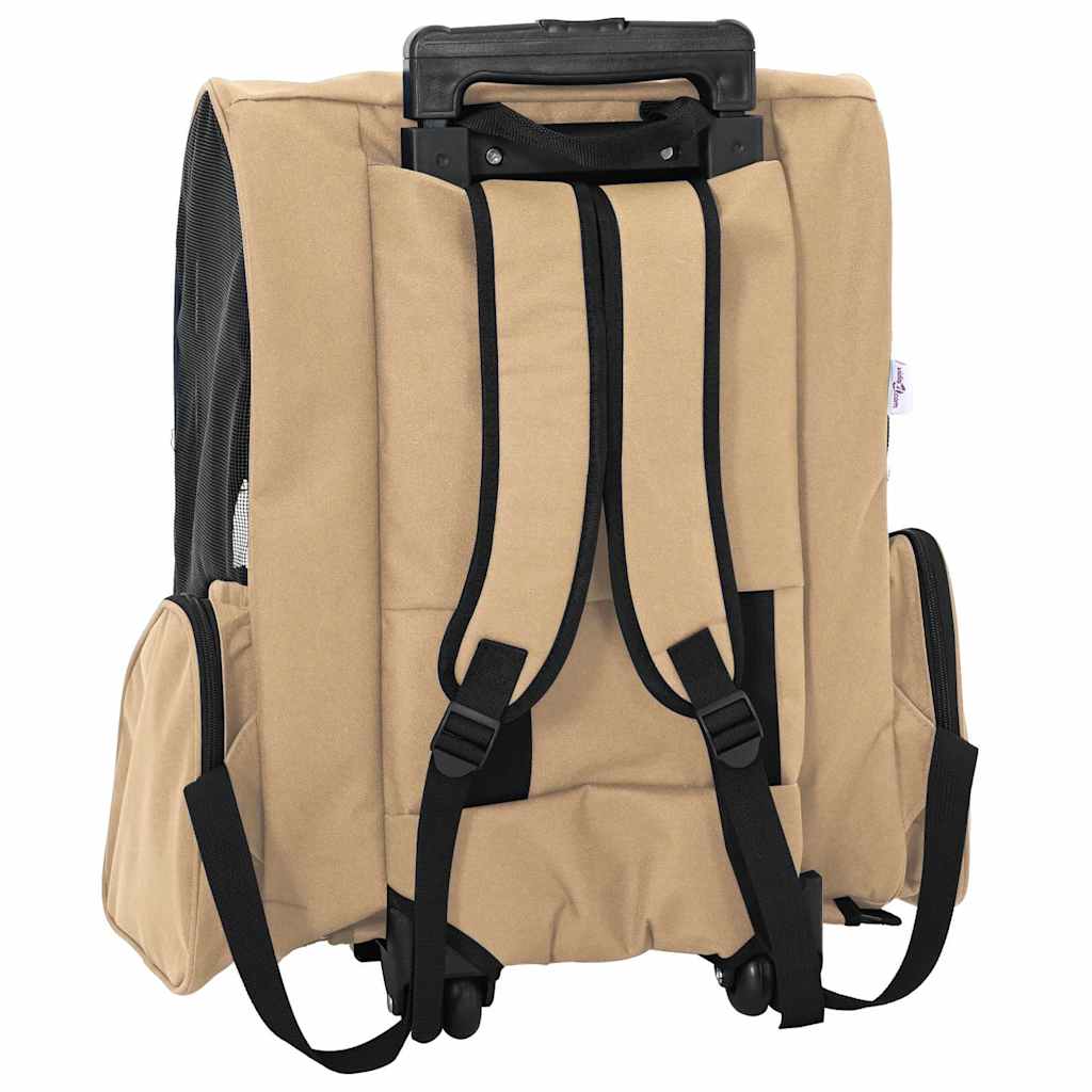 Husdjursvagn 3-i-1 Sandfärgad 48x32x(57-106) cm Oxfordtyg