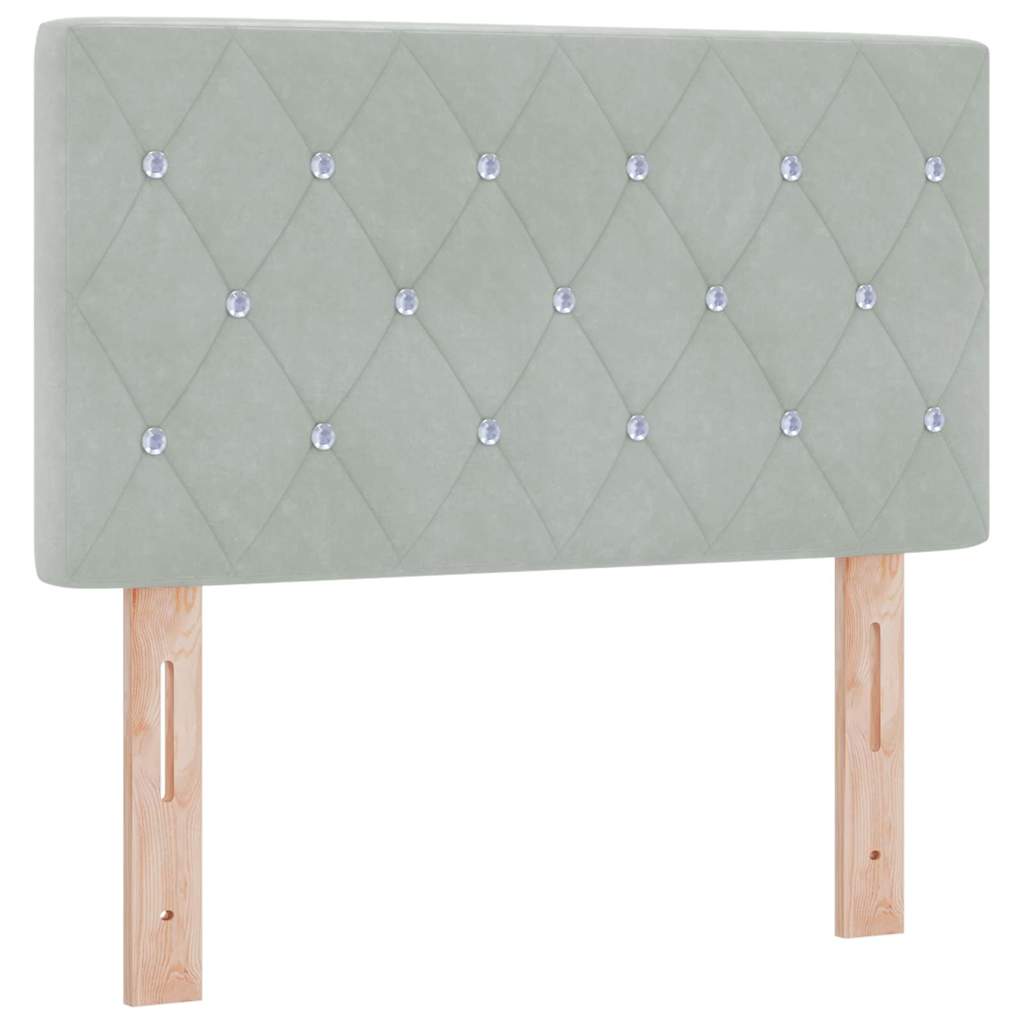 Huvudgavel Ljusgrå 80 Cm Ljusgrå Sammet