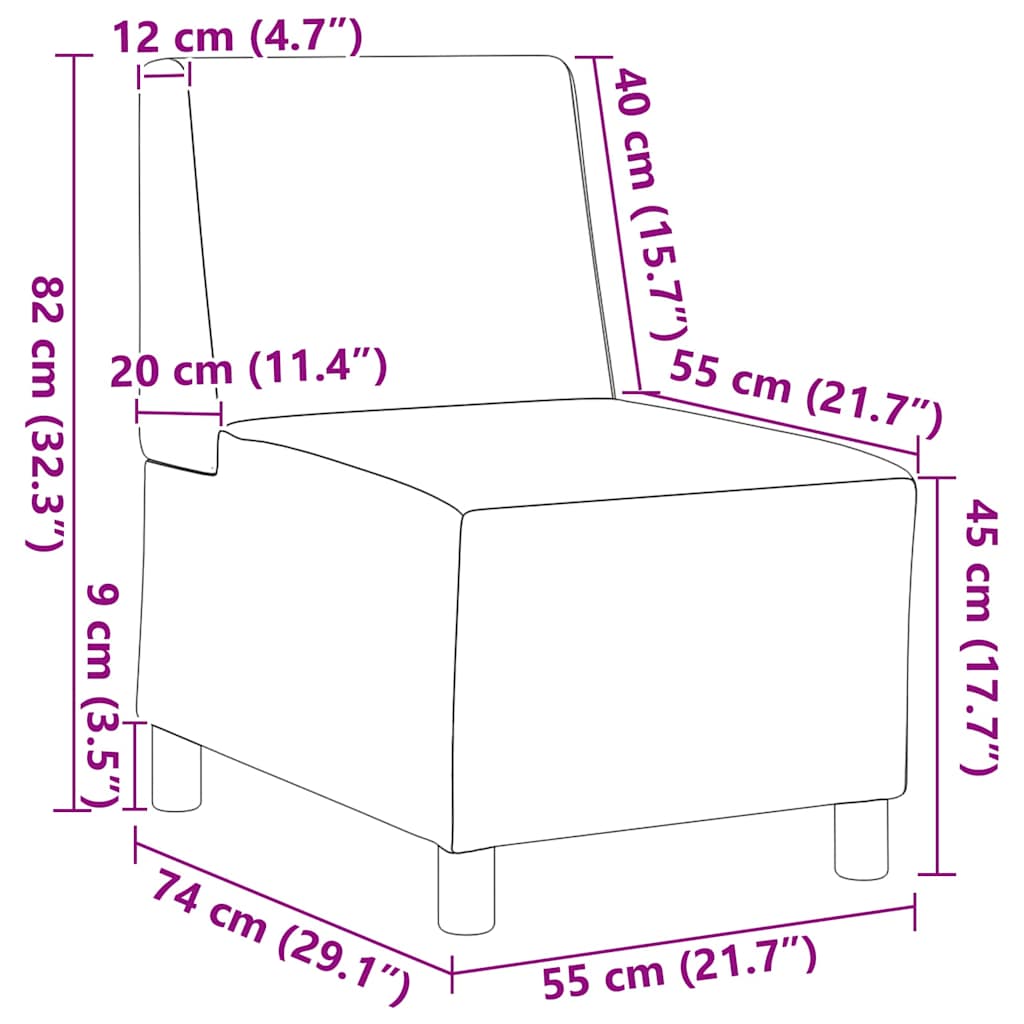 Modulsofa Utan Armstöd 2 Pcs 55 X 74 X 82 Cm