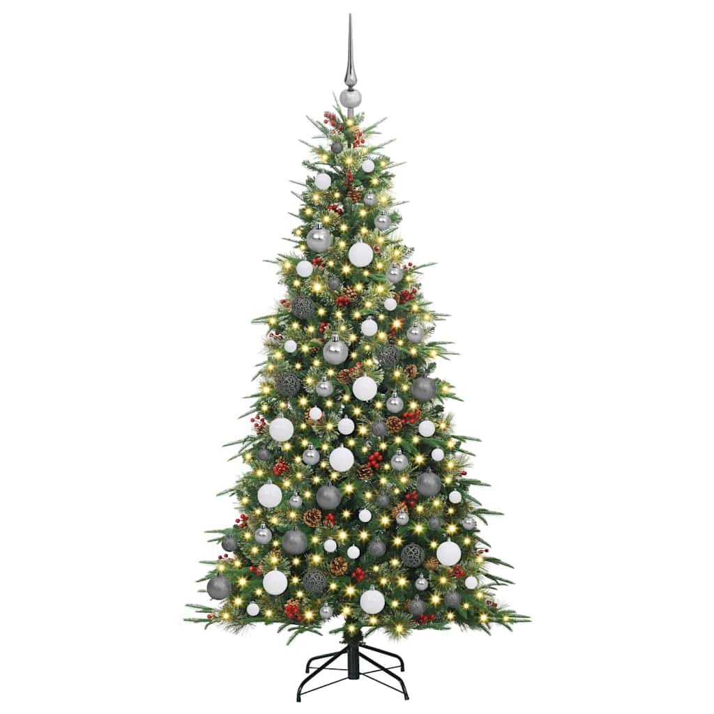 Plast Hingad Julgran med 300 LED-lampor 180 Cm PE och PVC