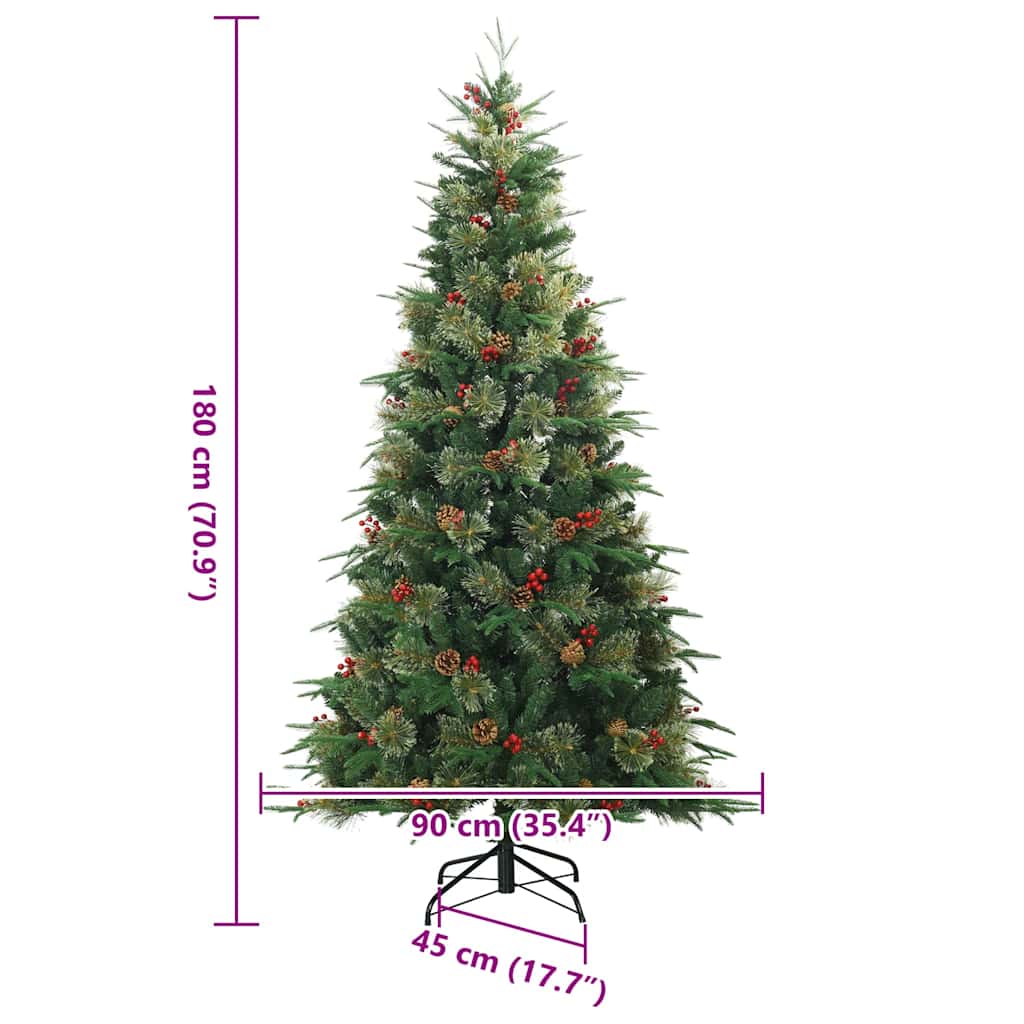 Plast Hingad Julgran med 300 LED-lampor 180 Cm PE och PVC