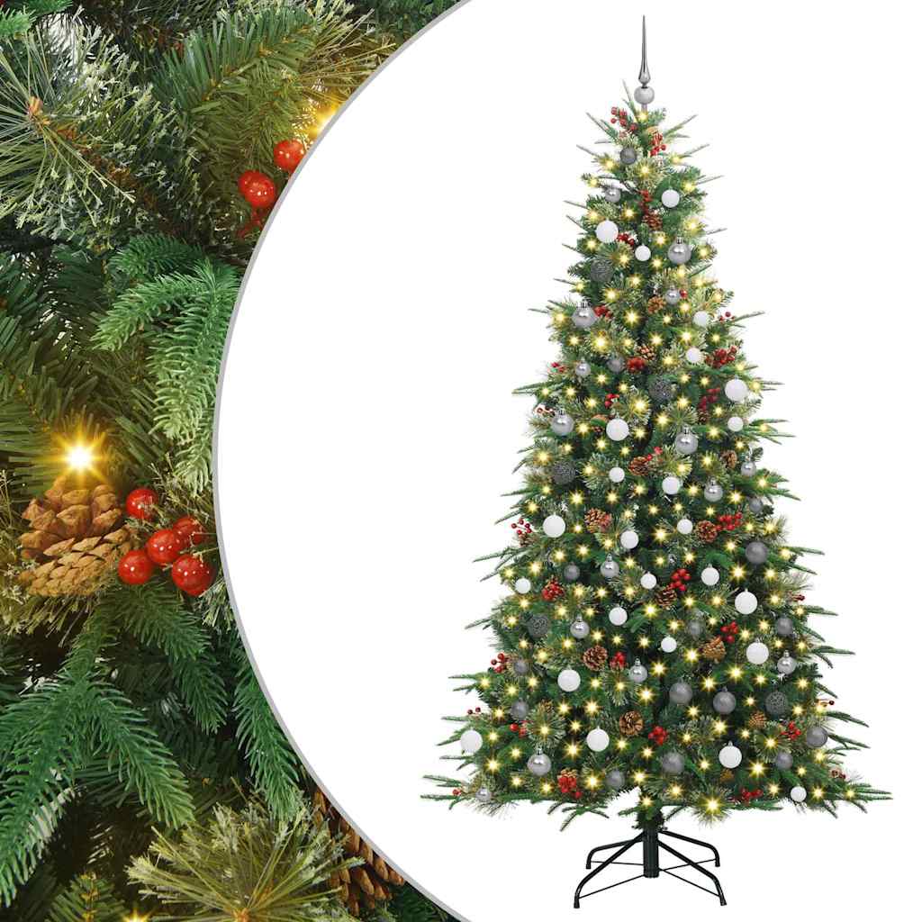 Plast Hingad Julgran med 300 LED-lampor 180 Cm PE och PVC