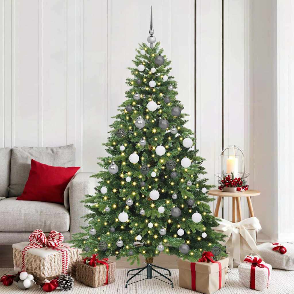 Konstgjord Julgran med 300 LED-lampor 180 Cm PE och PVC