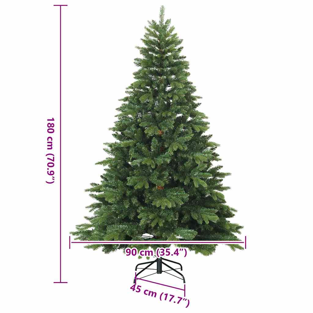 Konstgjord Julgran med 300 LED-lampor 180 Cm PE och PVC