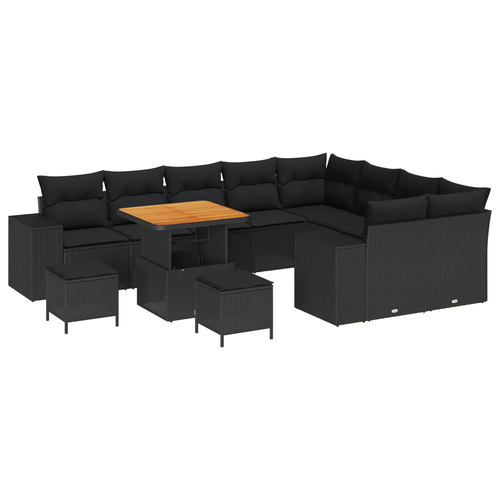 Trädgårdsoffset med kudde med lagring med kudde med förvaring
