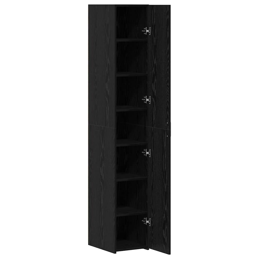 Skåp 2 pcs Svart Ek 30 x 42,5 x 185 cm