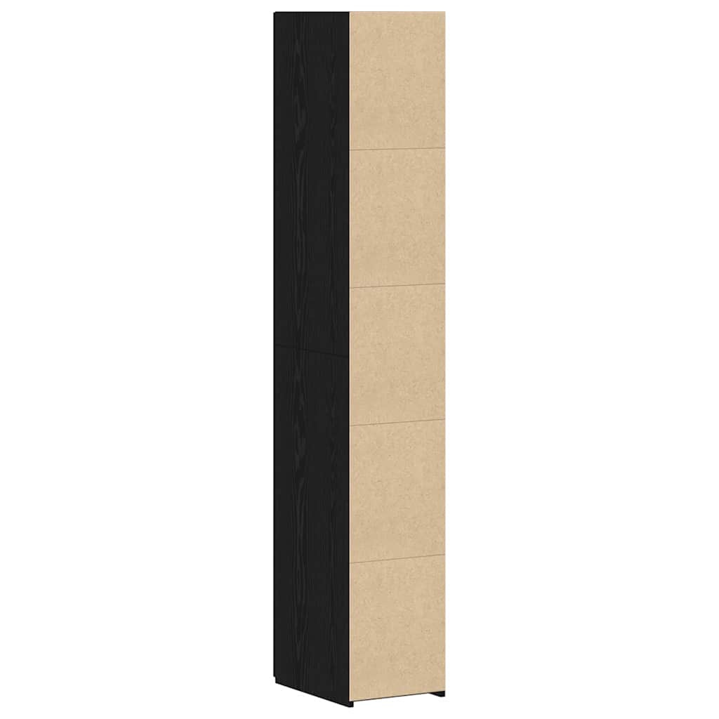 Skåp 2 pcs Svart Ek 30 x 42,5 x 185 cm