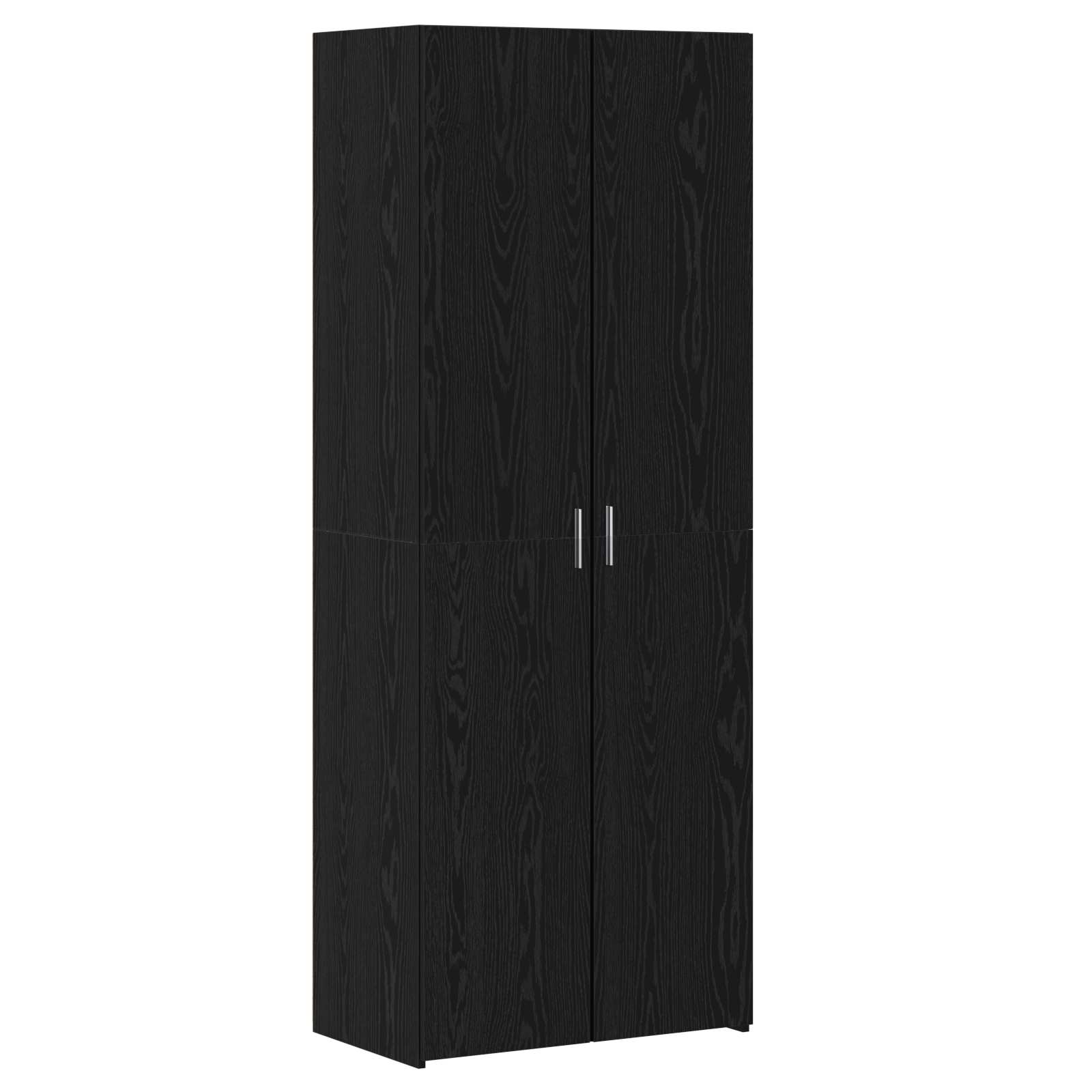 Skåp 2 pcs Svart Ek 30 x 42,5 x 185 cm