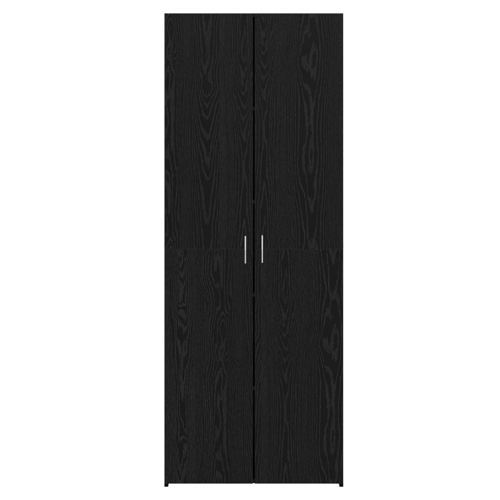Skåp 2 pcs Svart Ek 30 x 42,5 x 185 cm