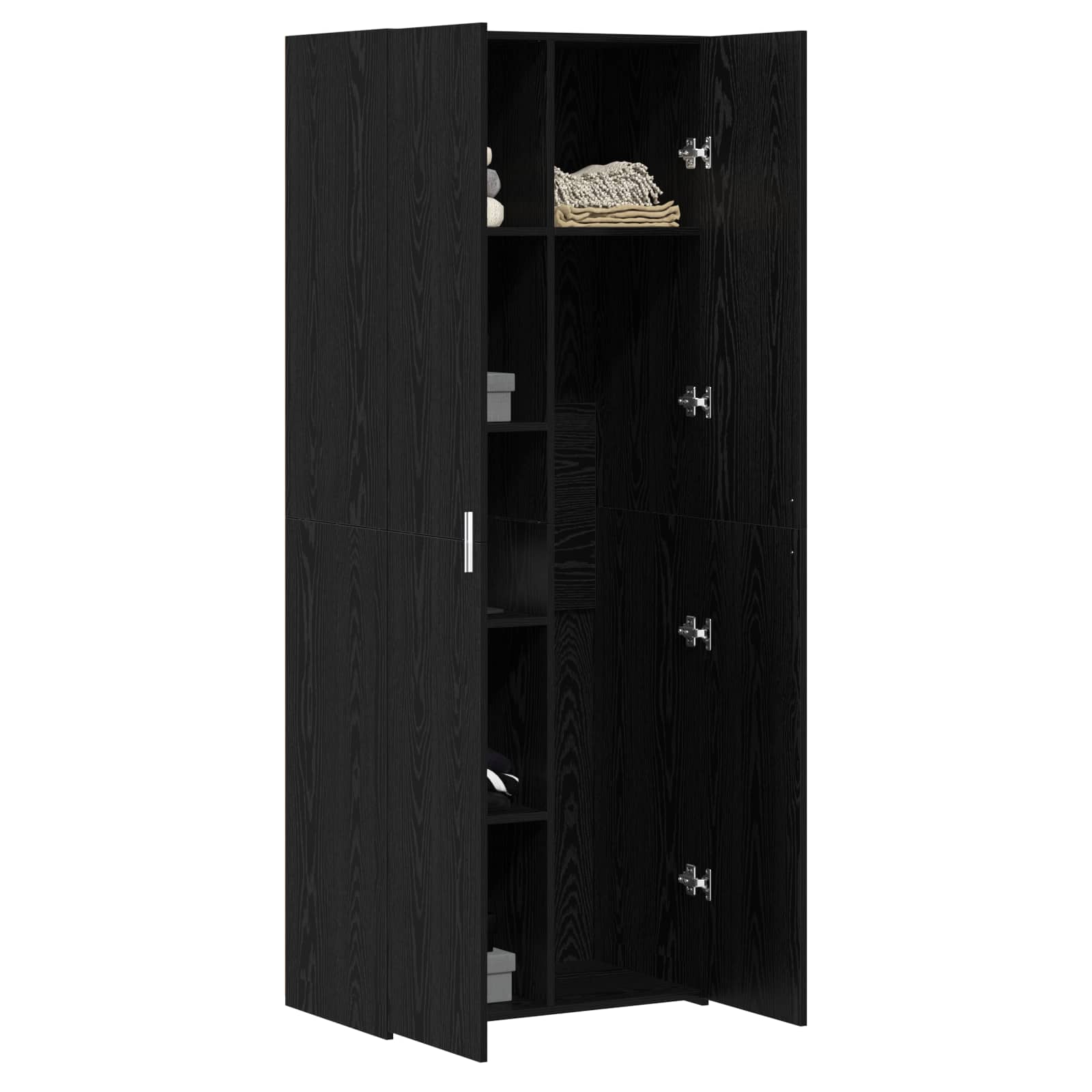 Skåp 2 pcs Svart Ek 30 x 42,5 x 185 cm