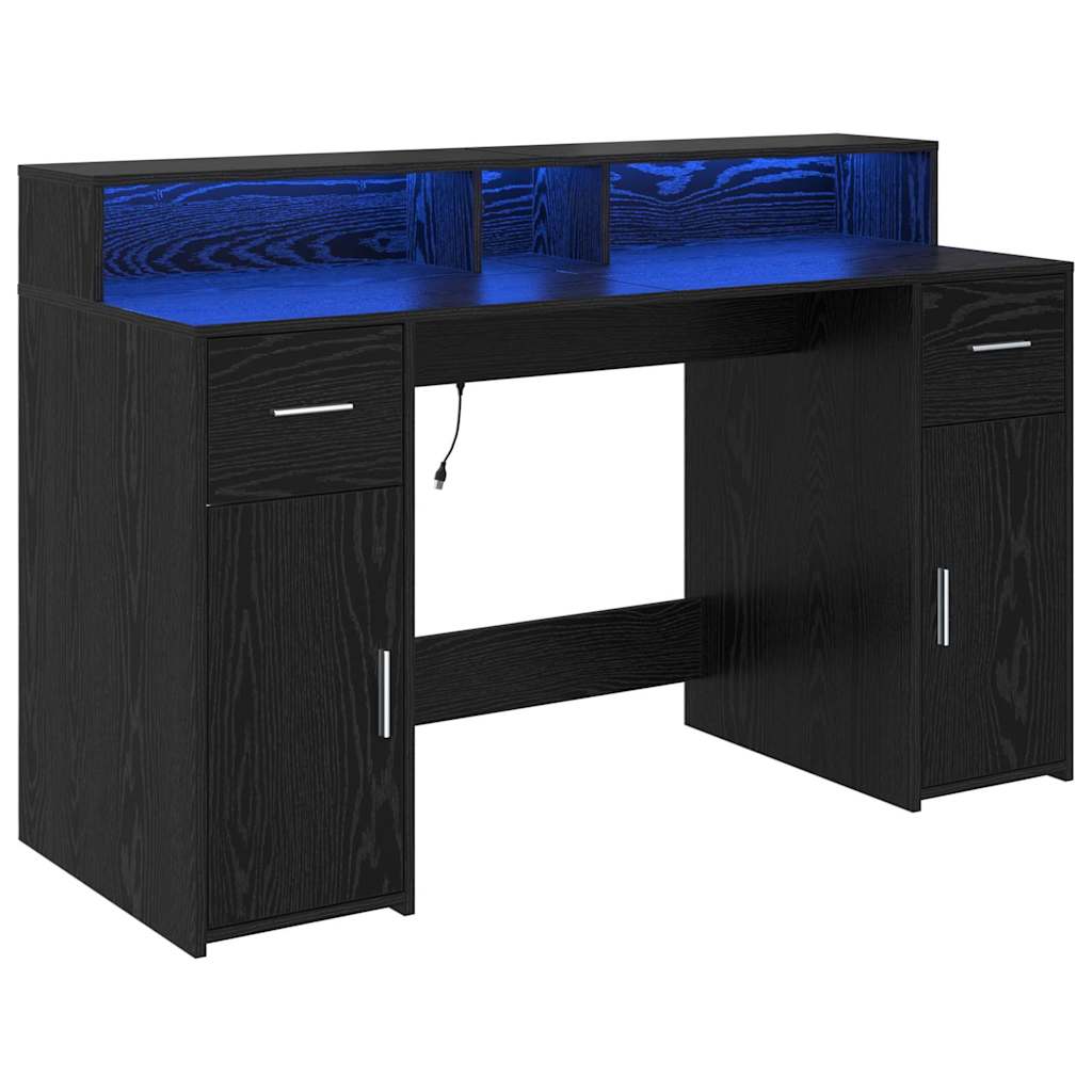 Skrivbord med låda med låda LED