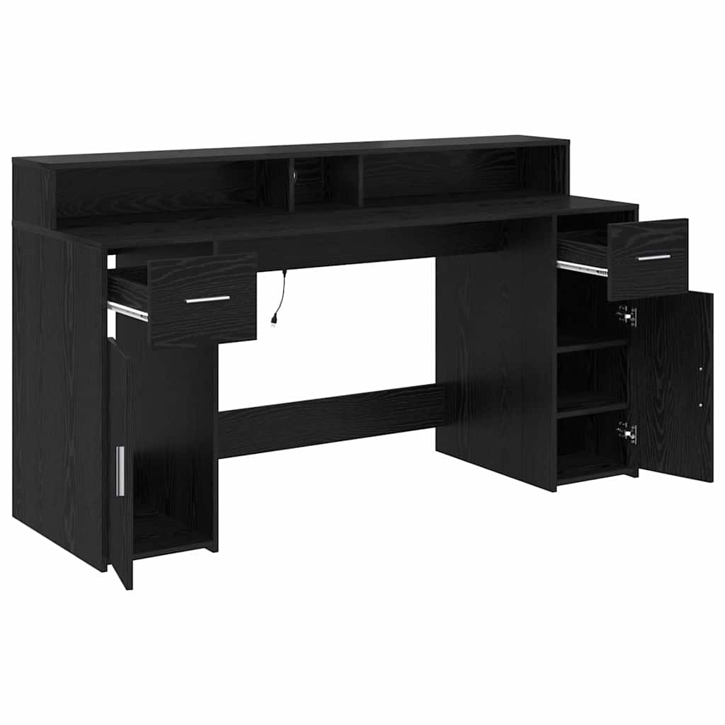 Skrivbord med låda med låda LED