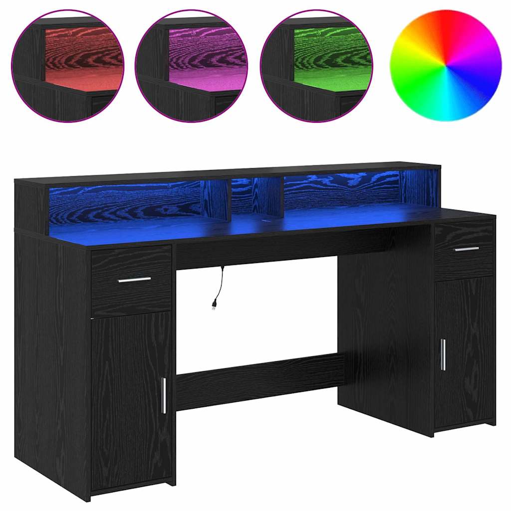 Skrivbord med låda med låda LED