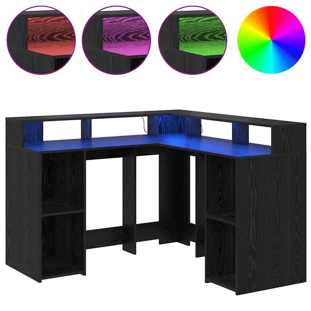 Skrivbord med hylla LED