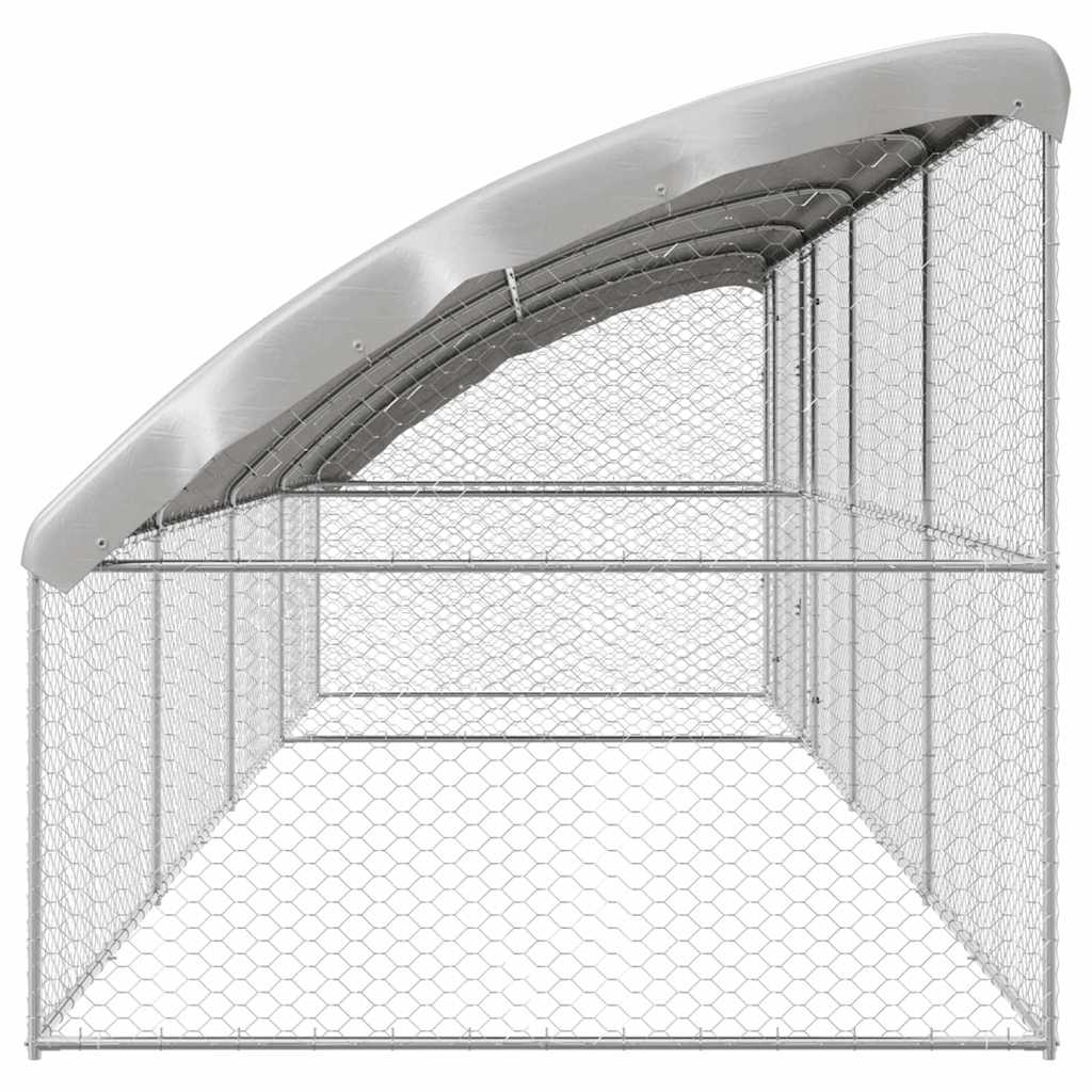 Hundbur med lagring 8 x 2 x 2 m Galvaniserat med förvaring