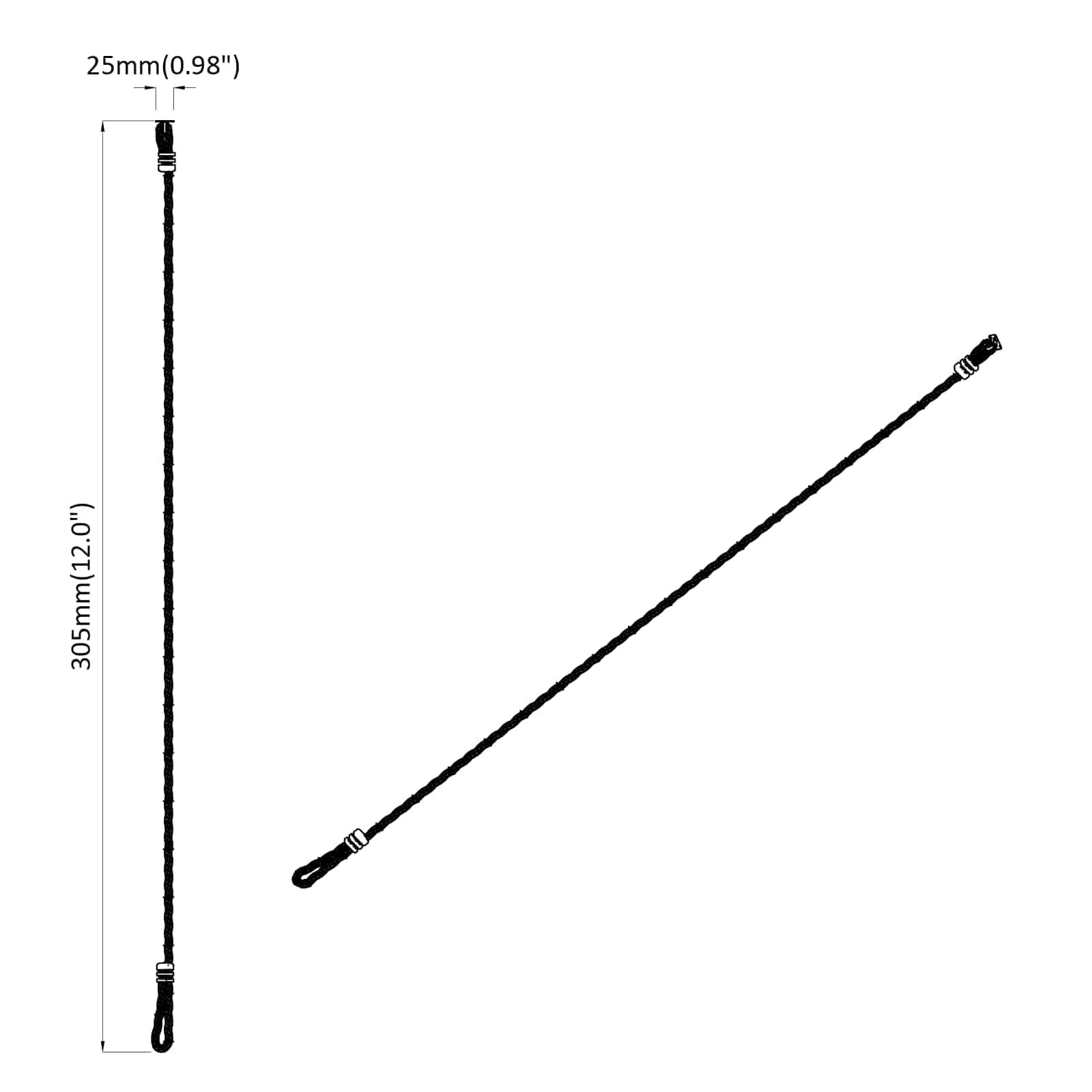 Klätterrep Ø25 x 305 mm Nylon