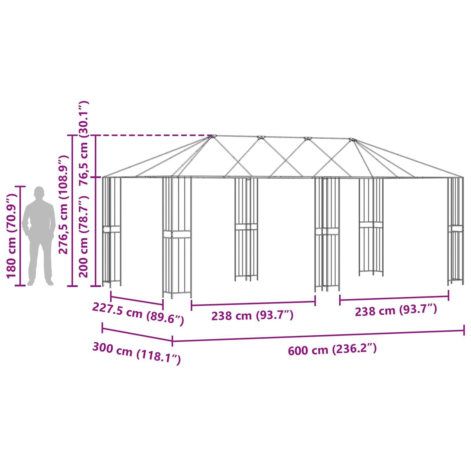 Gazebo Ram 6 x 3 m
