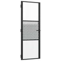 Glasdörr Fiskfjäll Svart Aluminium