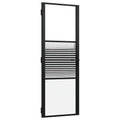 Glasdörr Randig Svart Aluminium