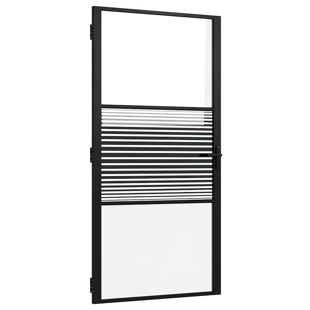 Glasdörr Randig Svart Aluminium