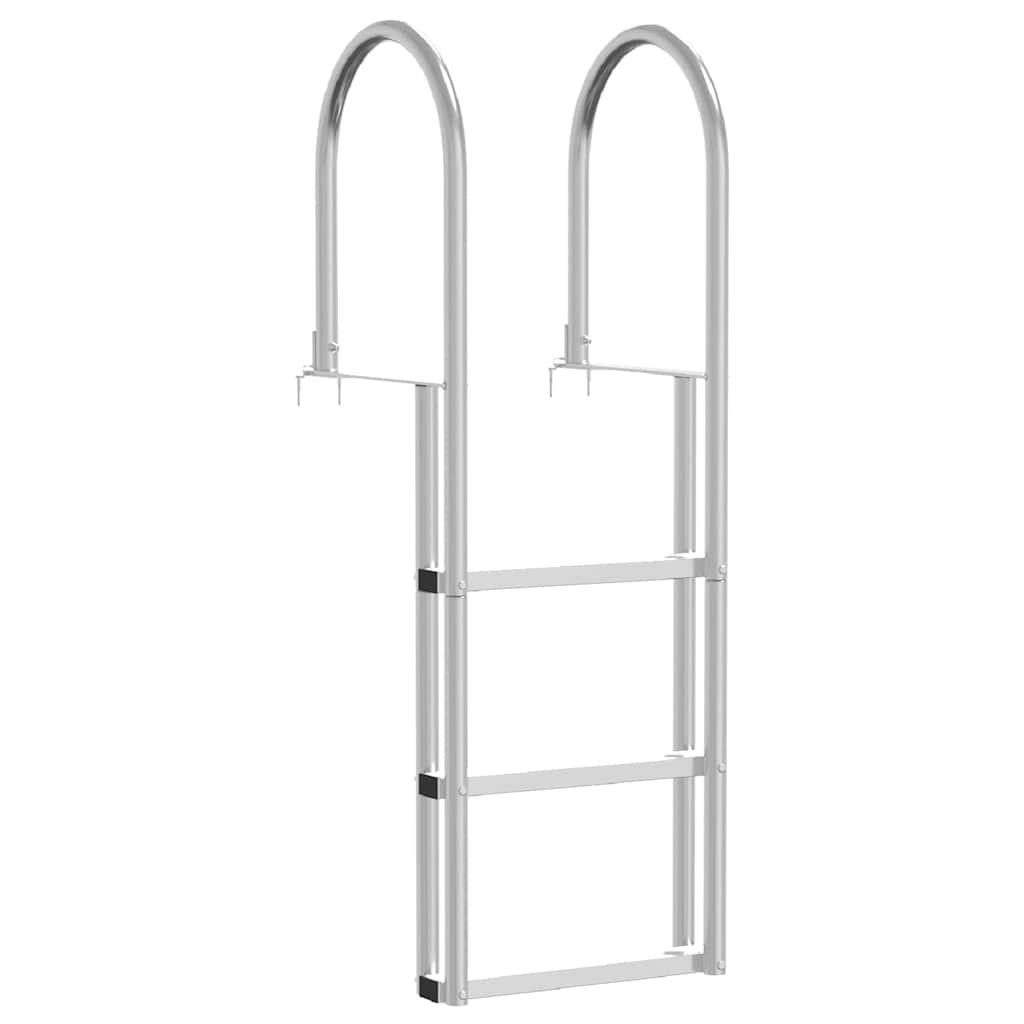 3-Stegs Bryggstege Silver Aluminium