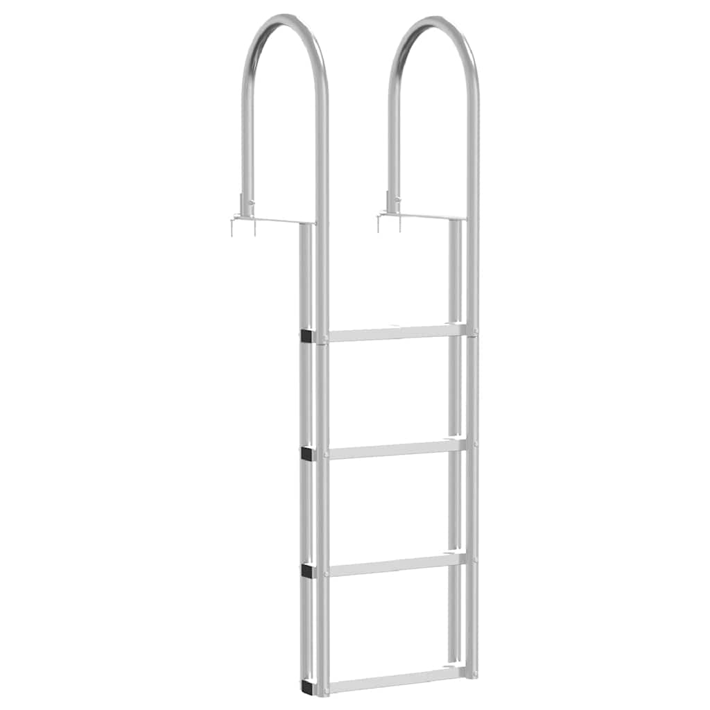 4-Stegs Bryggstege Silver Aluminium