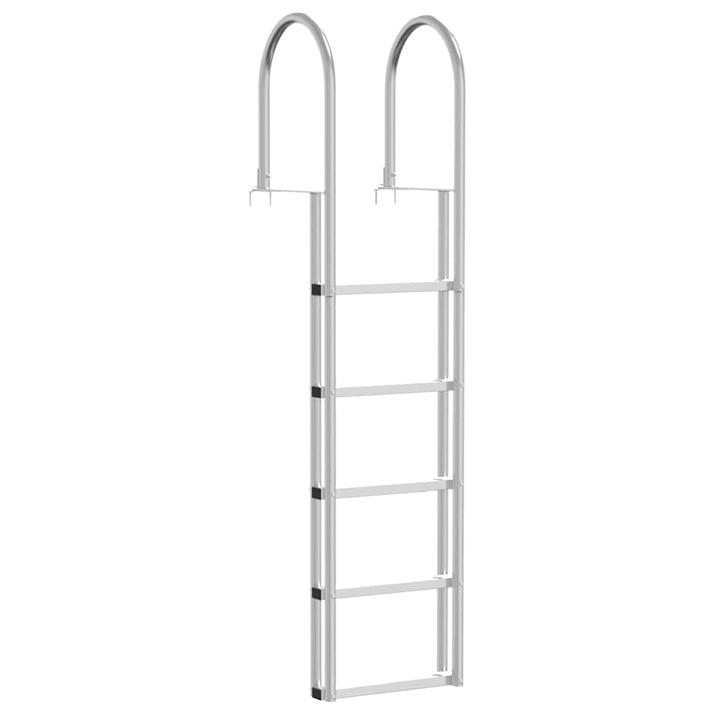 5-Stegs Bryggstege Silver Aluminium