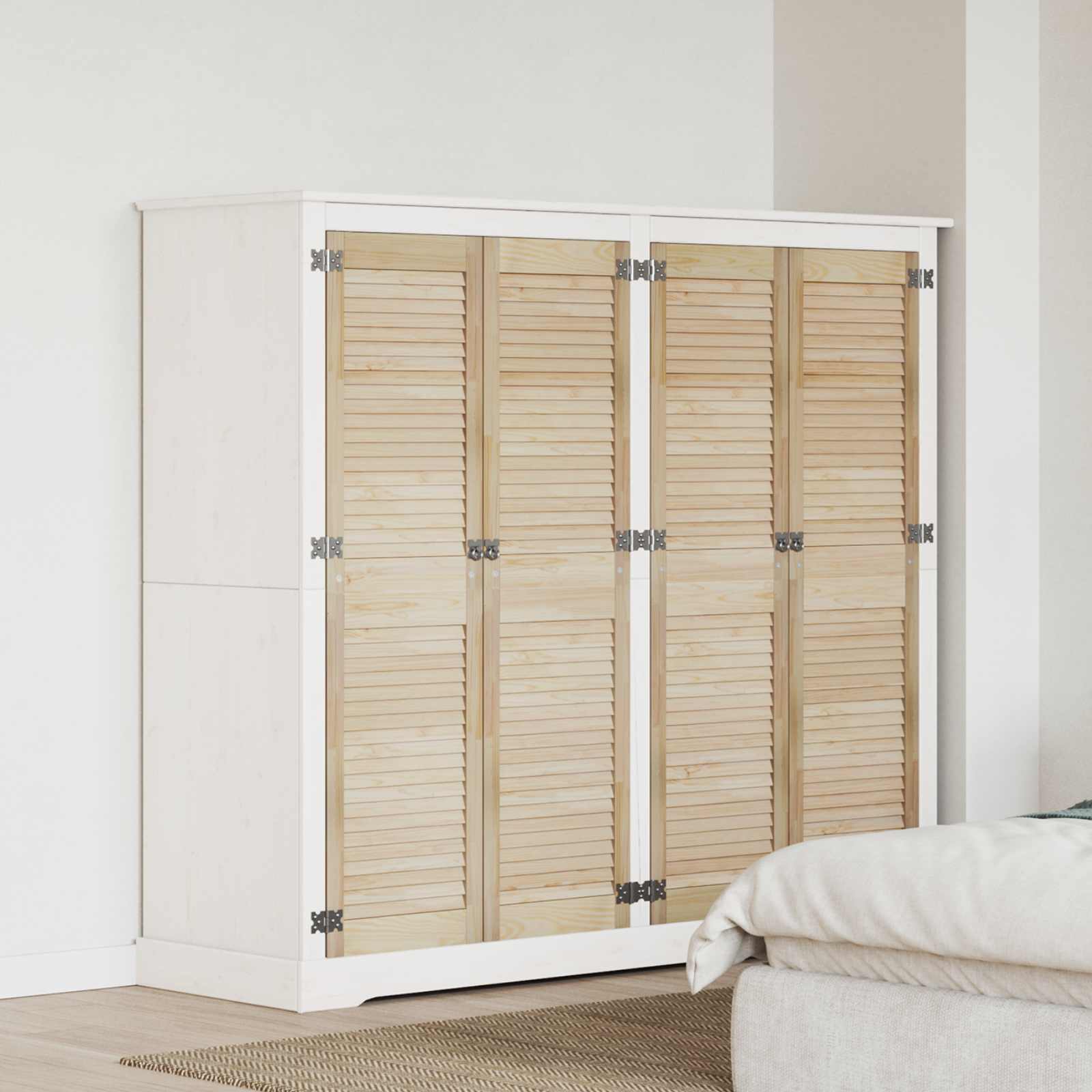 Skåpdörr 4 Pcs Naturfärg Massiv Furu