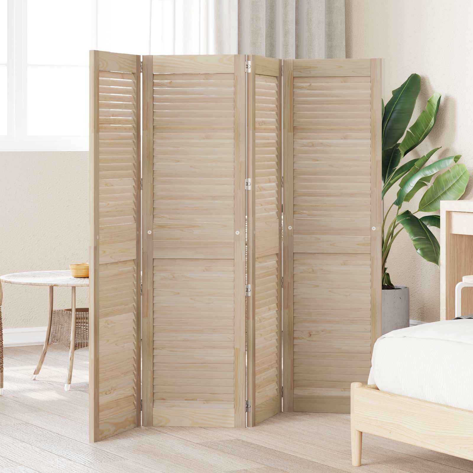 Skåpdörr 4 Pcs Naturfärg Massiv Furu